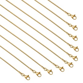 UMAOKANG - Cadena de collar de serpiente para hacer joyas, cadenas de acero inoxidable chapadas en oro, suministros para hacer joyas a granel, 40.64 cm