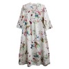 LA CERA Women’s Cotton Caftan Dress, Floral Hummingbird Print, Rounded