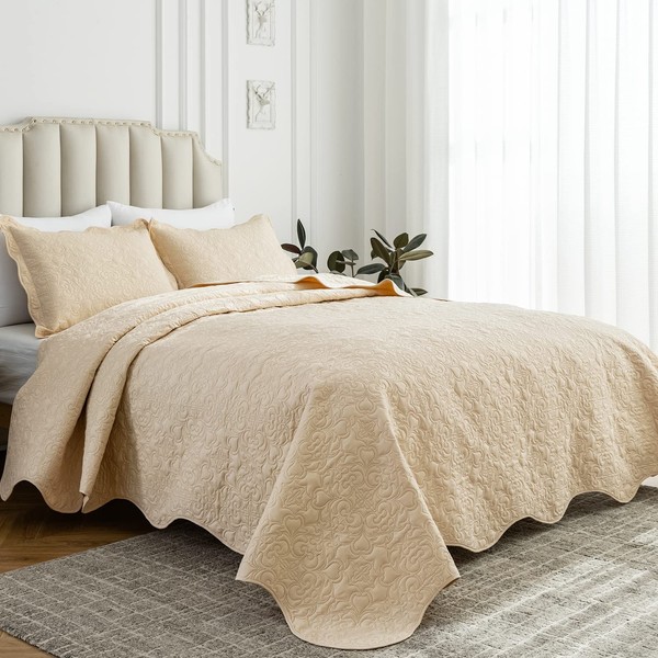 Auemtyn Full/Queen Size Quilt Set 3 Pieces, Soft Lightweight Summer
