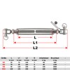 Stainless Steel VA4 Rope Tensioner Wire Rope Turnbuckle Wire Tensioner