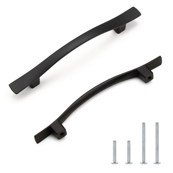 Knobonly 5 Pack Cabinet Handles 3-3/4 inch(96mm) Hole Centers, Matt
