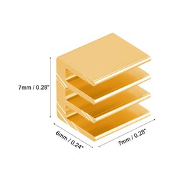uxcell 7x7x6mm Aluminum Heatsink Electronics Cooler for MOS IC Chip Gold Tone 20 Pcs