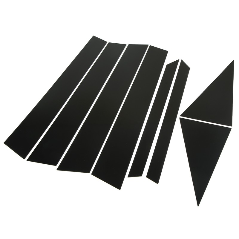 8PCS Door Window Pillar Trim Bright Black 4D Style PC