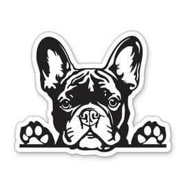 French Bulldog Cute Dog Peeking Frenchie Vinyl Sticker - for Water Bottle Car Tumbler Laptop - Waterproof - 5"