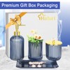 Haturi Bathroom Accessories Set, 4 Pcs Blue Glass Bathroom Accessories