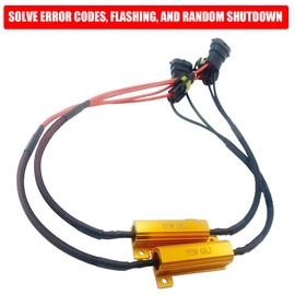Bittwee Car LED Load Resistor Kit, 50W 6R Error Decoder Automotive Signal Headlight Bulb Relay Harness Adapter, Anti Flicker Warning Canceller Fog Lights Flashing, Universal for Vehicles