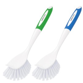 Amazer Dish Brush with Handle 2 Pack Kitchen Scrub Brushes for Cleaning Dish Scrubbe