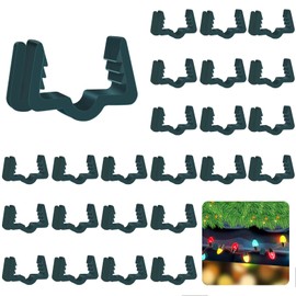 Christmas Light Hanger Clips, Fascia Board Clips, Deck Banister Light Clips, Plastic Holiday Light Clips for Christmas Fascia Board Roof Gutter Fence Eave Decoration, Green (30 PCS, 7/8")