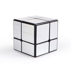 Mirror Speed Magic Cube 2X2 Puzzle 2x2x2 Speed Cube QiYi Toys 2x2 Speed Cube Magic Puzzle Cube for Children and Adults Silver