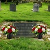 GeekLeaf 2 Pcs Artificial Flowers for Graves, Grave Flowers Pots