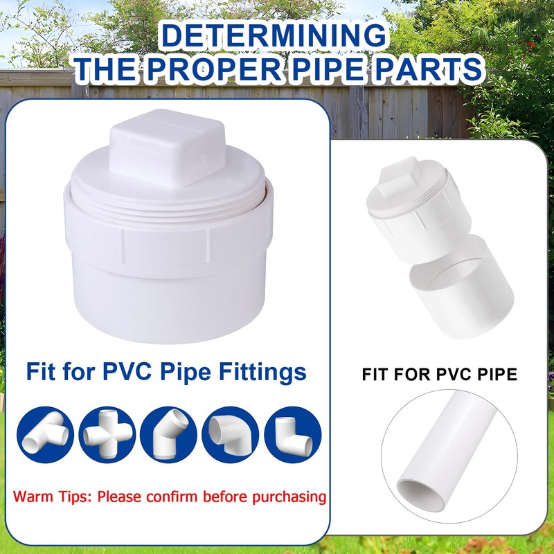 YullSorom 4" PVC Sewer Cleanout cap, DWV Flush Sewer Cleanout