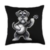Miniature Schnauzer Dog Bluegrass Banjo Player Throw Pillow