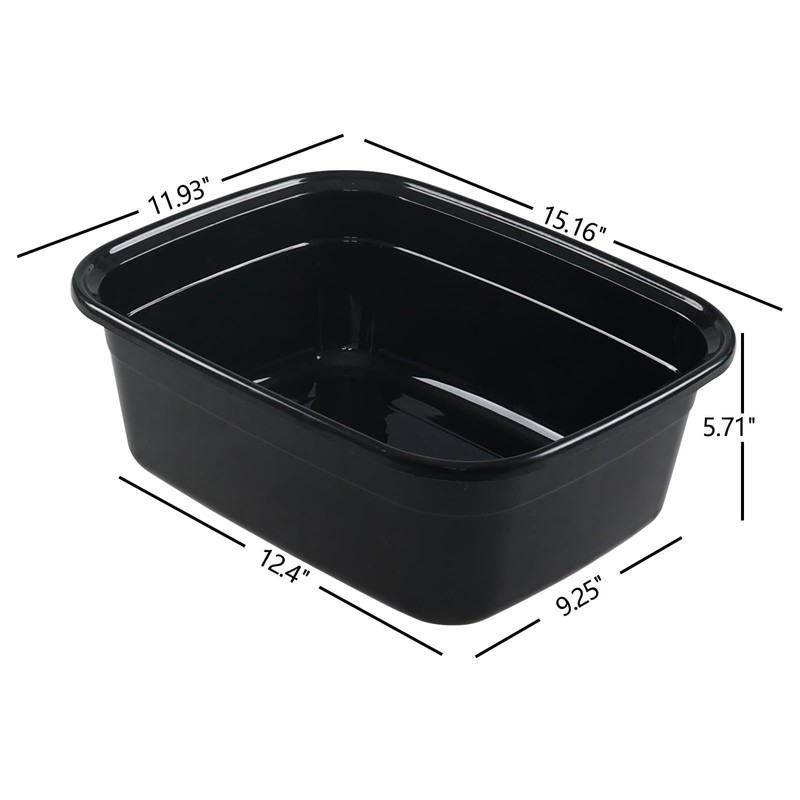 Asking 14 Quart Rectangular Plastic Dish Pan Tub, Portable Washbasin,