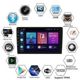 9" Android 13 Car Stereo Receivers w/CarPlay &Android Auto for Honda Civic 2000-2005 Double Din HD Touch Screen Car Multimedia Player with GPS Navi WiFi SWC FM Mirror Link Split Screen(2+32G)