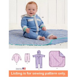 Simplicity SEWING PATTERN Baby Boy Girl Layette Clothes Blanket Pants Jumpsuit Preemie 9459