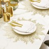 Gold Placemats Set of 6 Flower Pressed Vinyl Place Mats