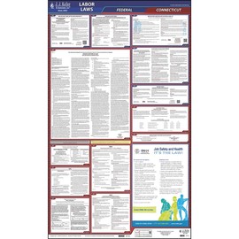 2022 Connecticut and Federal Labor Law Poster (English, CT State) - OSHA Compliant All-in-One Laminated Poster