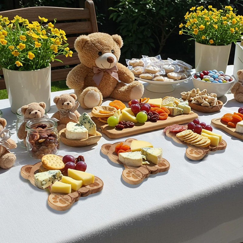 12 Set Baby Shower Prize Bear Shaped Cheese Board Gift,