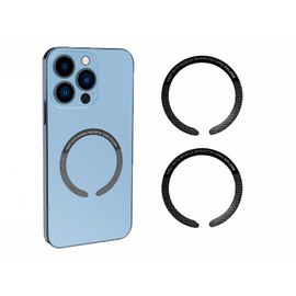 Basecn Universal C-Shape Magnetic Metal Ring [ 2-Pack] Compatible with Wireless Charging Conversion Kit and Magnetic Phone Holder C-Shape Magnetic Ring Keeps Phone Cool While Charging