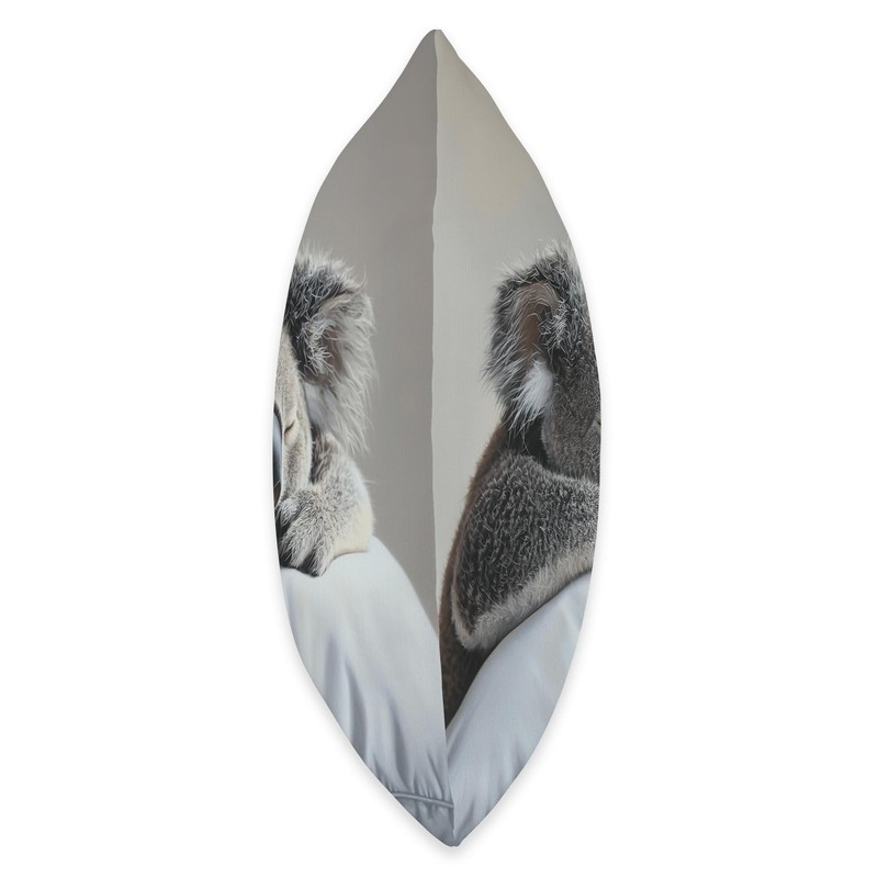 Sleepy Koala on a Light Gray Pillow Throw Pillow