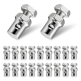 20 PCS Throttle Brake Cable Ends, 1/8" Stop Clamp Clutch Lock Throttle Cable Crimp Ends Repair Kit, Universal Throttles Cables Stop Clamp for Bicycle Motorcycle Go Kart