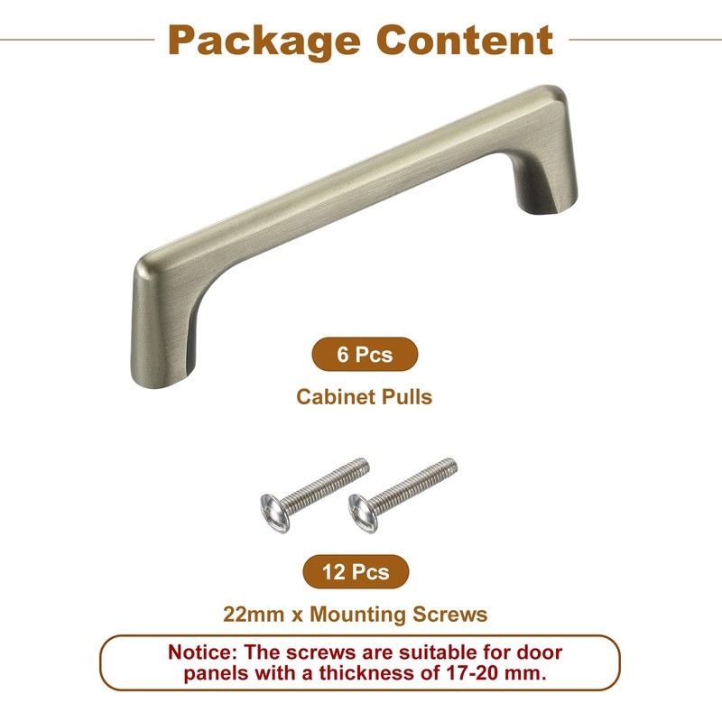 sourcing map Cabinet Pulls, 6Pcs 4 Inch - Aluminum Alloy