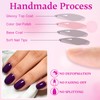 240PC Extra Short Press on Nail Square Dark Purple Fake