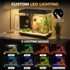 EVIEUN 2.2 Gallon Small Fish Tank, Betta Fish Aquariums Black