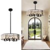 Black Crystal Chandelier for Dining Room, 6-Light Modern Semi Flush