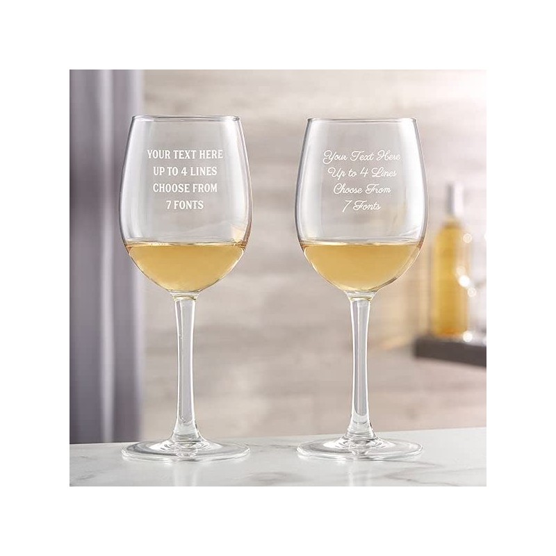 Personalization Universe Engraved Message White Wine Glass