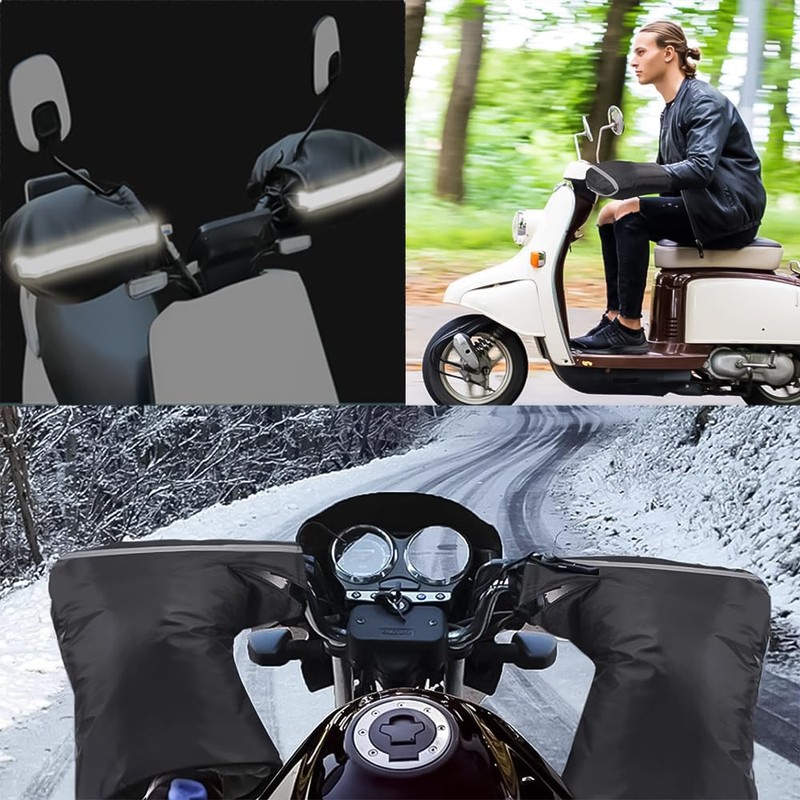 LKCCTK Motorcycle Handlebar Cover Bicycle Handlebar Cover Cold-Resistant Windproof Waterproof