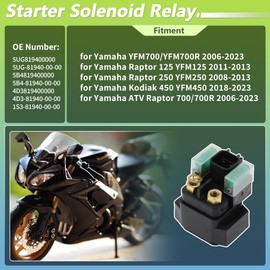 Partuto No.5UG819400000/5B4819400000 Starter Solenoid Relay for Yamaha YFM700 YFM700R Raptor 125 YFM125 Raptor 250 YFM250 for Yamaha Kodiak 450 YFM450 Relay Plug 1 Set