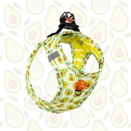 Pawstar Avocado Print Dog Harness – Reflective, Comfy, Adjustable Pawstar Size MEDIUM