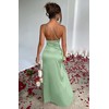 Memoriesea Women's Sexy One Shoulder Satin High Split Cocktail Wedding