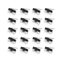 JZK 20x Micro Switch with Lever 3-Pin 125V 1A AC Micro Limit Switch NO NC, Momentary Hinge Lever Switch, Momentary Snap Switch, Black