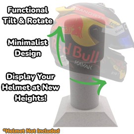 Formula 1 Helmet Display Stand, Free Standing, 1/2 Scale (Marble)