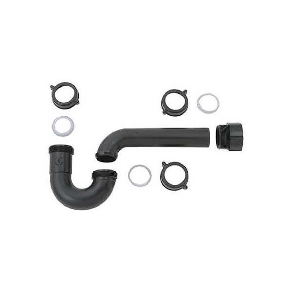 Master Plumber 303-842 MP Kitchen P-Trap, 1-1/2-Inch, Black