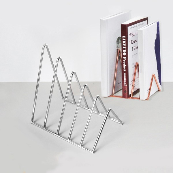LIKEUDO Metal Magazine Holder for Desk, 5 Compartments, 13.5 x