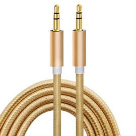 Aux Cable 3.5mm, 1M- Nylon Braided Auxiliary Lead for Car, 3.5mm Male Stereo Jack To Jack Audio Cable compatible with i-Phones Earphone Speaker Car Home Stereos, Laptop and More (Blue)