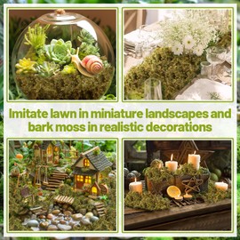 35 OZ Large Capacity Fake Moss for Potted Plants- Natural Moss Decor Faux Moss for Fake Plants Indoor Planters Micro-Landscape Terrarium Decor, Forest Moss for Hamsters