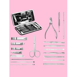19 Piezas Set Manicura Y Pedicura Acero Inoxidable Multifunción,Set de Manicura pedicura, alicate,cortauñas,punto negro, limas para Uñas, Pinzas para cejas.