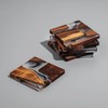Avocrafts Walnut Coasters Set, Epoxy Coasters, Modern Coasters with Holder,