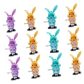 SUPVOX Easter Wind-up Toys Set 12pcs Rabbit Toys Boys and Girls Easter Egg Parties