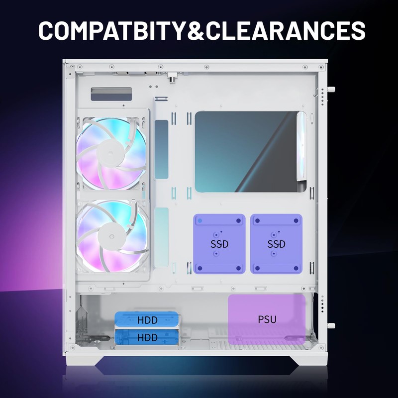 Raidmax i801 Tempered Glass Aqua View Case - Corner Structure-Free
