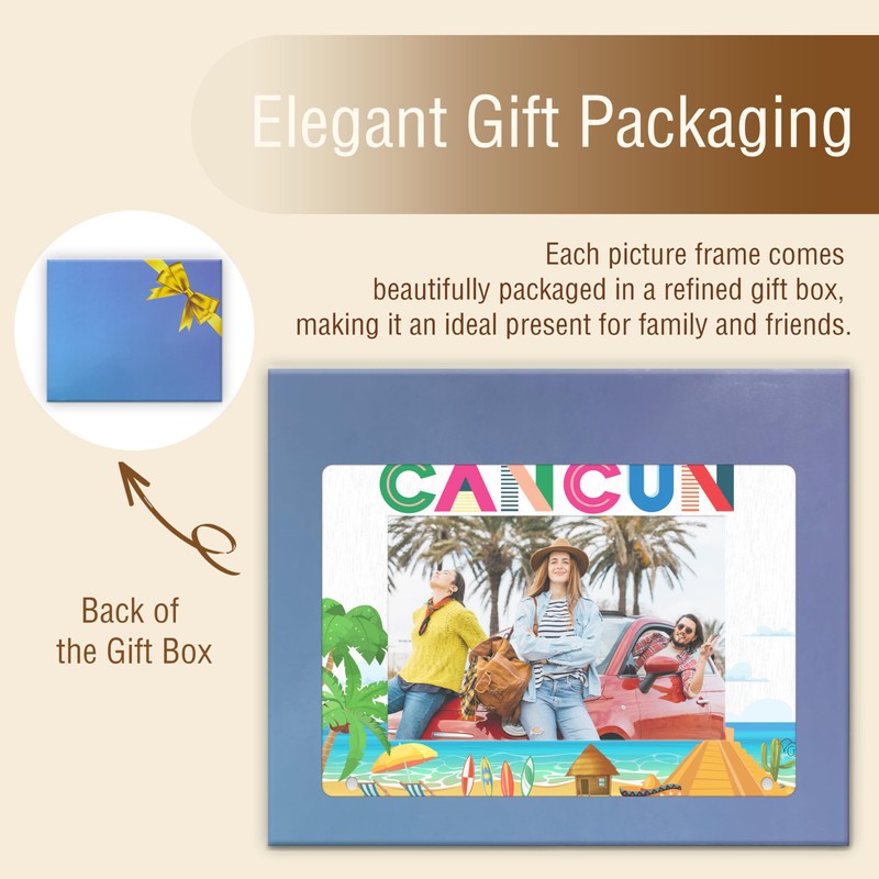 TIRYWT Cancun Picture Frame, Acrylic Photo Frame, Family Vacation in