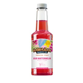 Hawaiian Shaved Ice Hawaiian Shaved Ice Sour Watermelon Syrup - Nut Soy Dairy Free - Flavor Fluffy & Crunchy Snow Cones - Shelf Stable - Makes 8 Servings - 16 ounces