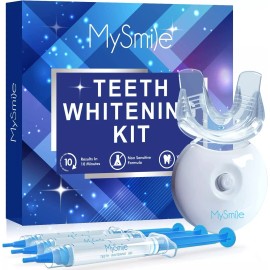 MySmile PAP Teeth Whitening Kit with 5LED Light Upper Lower Tray Whitener Gel