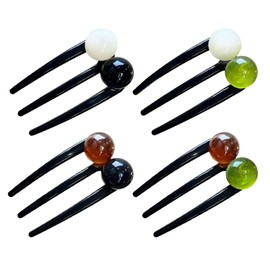 Party Wrap Comb, Hair Comb, Set of 3, Hairpin, 3 Teeth, Hair Ornament, Hair Clip, Hair Accessory, Bun, Hair Arrangement, Large Hair, Acrylic, Retro, Elegant, Painless, Volume Up, Kimono, Yukata, Coming-of-Age Ceremony, Graduation, Entrance Ceremony, Wedd