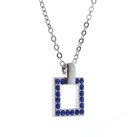 Kruckel Feel-So-Cool square white gold plated necklace made with Austrian crystals - NFS0050