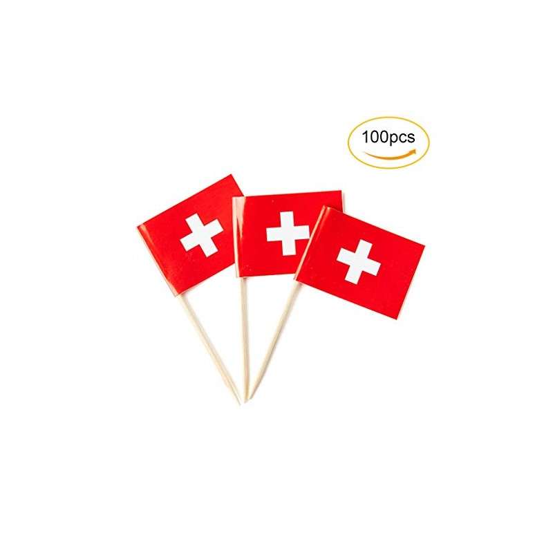 Switzerland Flag Swiss Flag, Small Mini Switzerland Toothpick Flags for